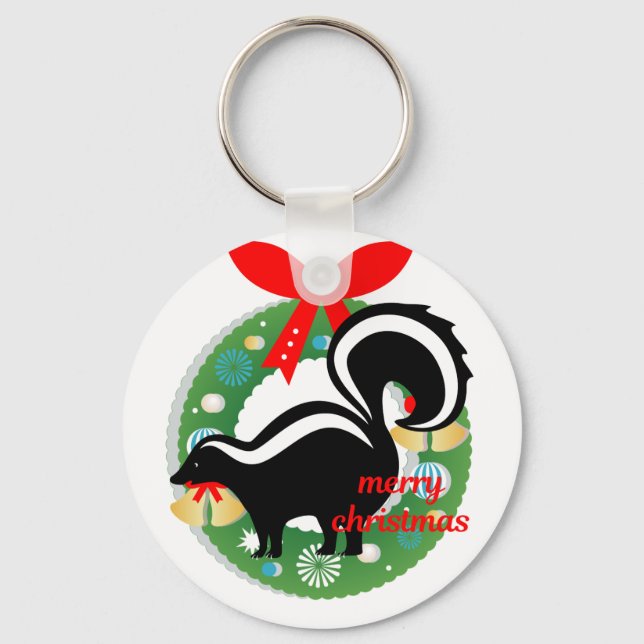 merry christmas skunk key ring (Front)