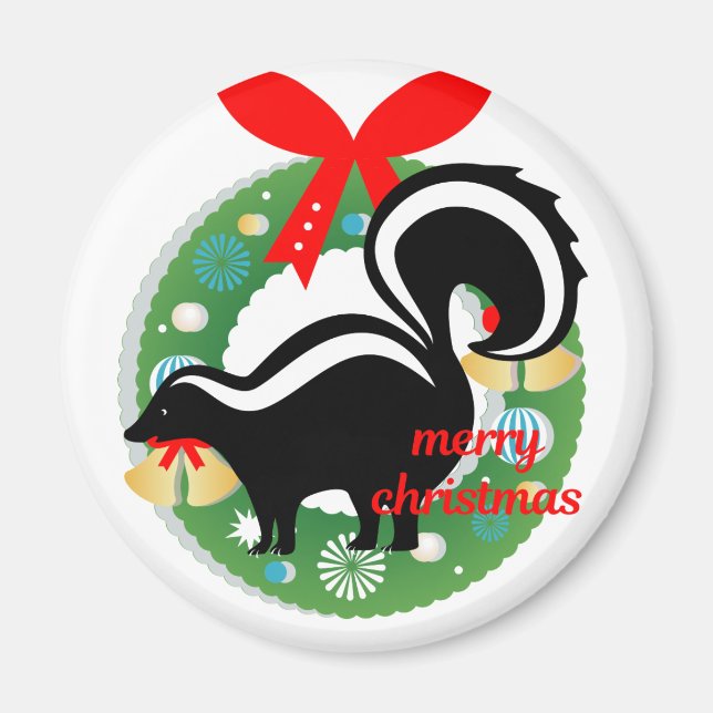 merry christmas skunk magnet (Front)