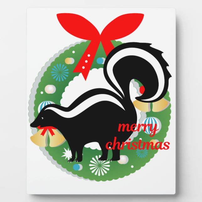 merry christmas skunk plaque (Front)