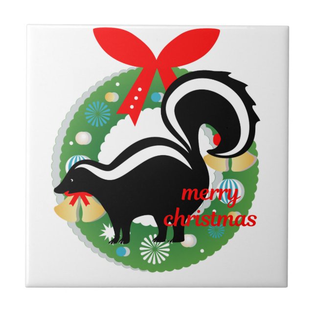 merry christmas skunk tile (Front)
