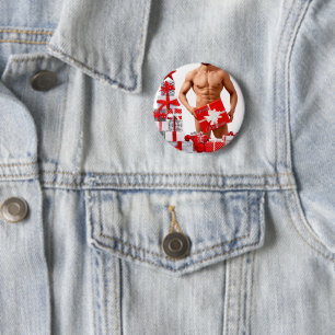 Merry Christmas SlipperyJoe red white silver gift 6 Cm Round Badge