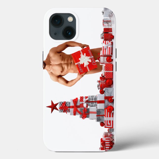 Merry Christmas SlipperyJoe red white silver gift  Case-Mate iPhone Case (Back)