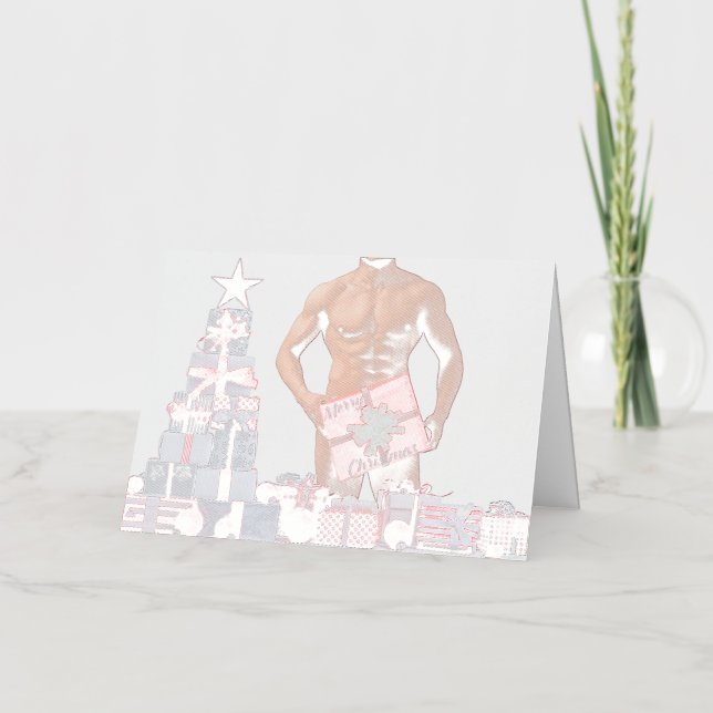 Merry Christmas SlipperyJoe red white silver gift  Foil Holiday Card (Front)