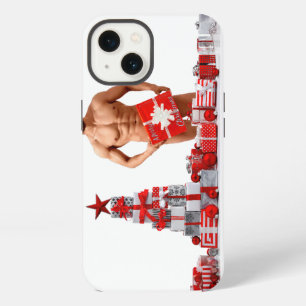 Merry Christmas SlipperyJoe red white silver gift iPhone 13 Case