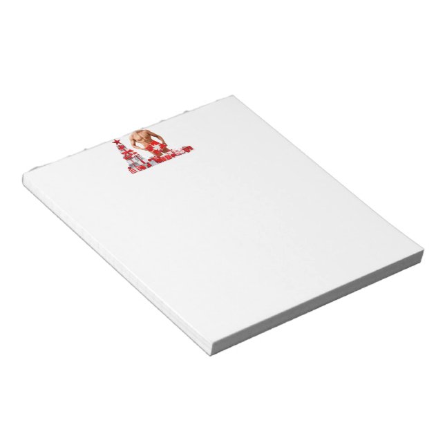 Merry Christmas SlipperyJoe red white silver gift  Notepad (Angled)