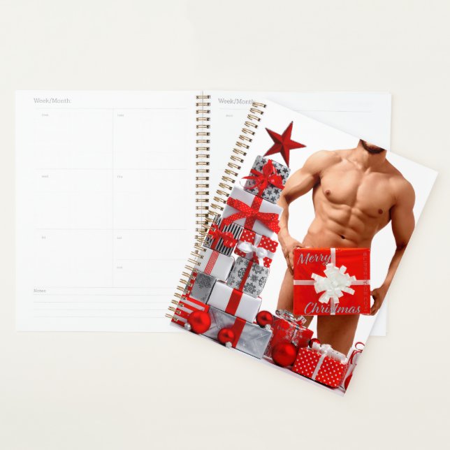 Merry Christmas SlipperyJoe red white silver gift  Planner (Display)