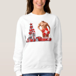 Merry Christmas SlipperyJoe red white silver gift  Sweatshirt