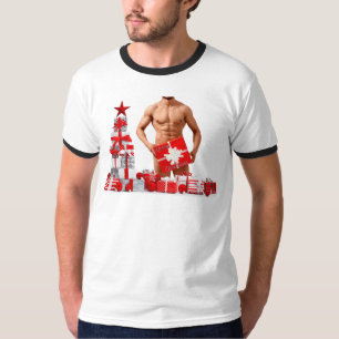 Merry Christmas SlipperyJoe red white silver gift T-Shirt
