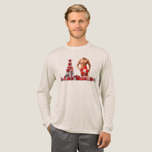 Merry Christmas SlipperyJoe red white silver gift  Tri-Blend Shirt