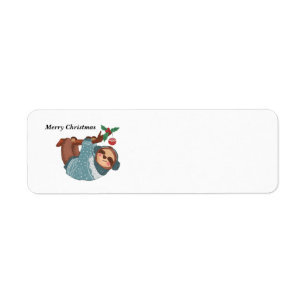 Merry Christmas Sloth address label