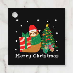 Merry Christmas Sloth Christmas Favour Tags