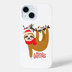 Merry Christmas Sloth Cute Festive Holidays iPhone 15 Case