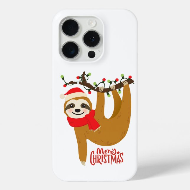 Merry Christmas Sloth  Cute Festive Holidays Case-Mate iPhone Case (Back)