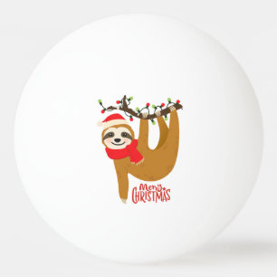 Merry Christmas Sloth Cute Festive Holidays Ping Pong Ball