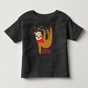 Merry Christmas Sloth Cute Toddler Holiday Gift T-Shirt