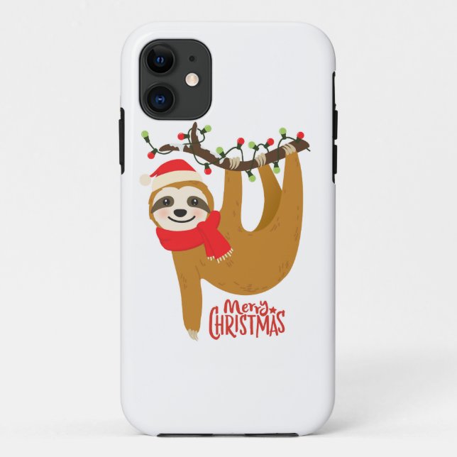 Merry Christmas Sloth | Holidays Case-Mate iPhone Case (Back)