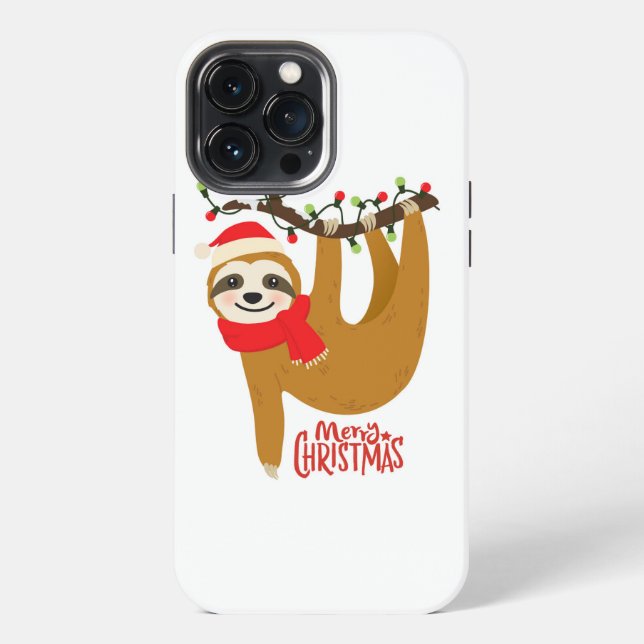 Merry Christmas Sloth | Holidays iPhone Case (Back)