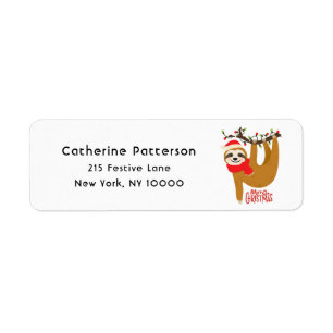 Merry Christmas Sloth Holidays Personalised Return