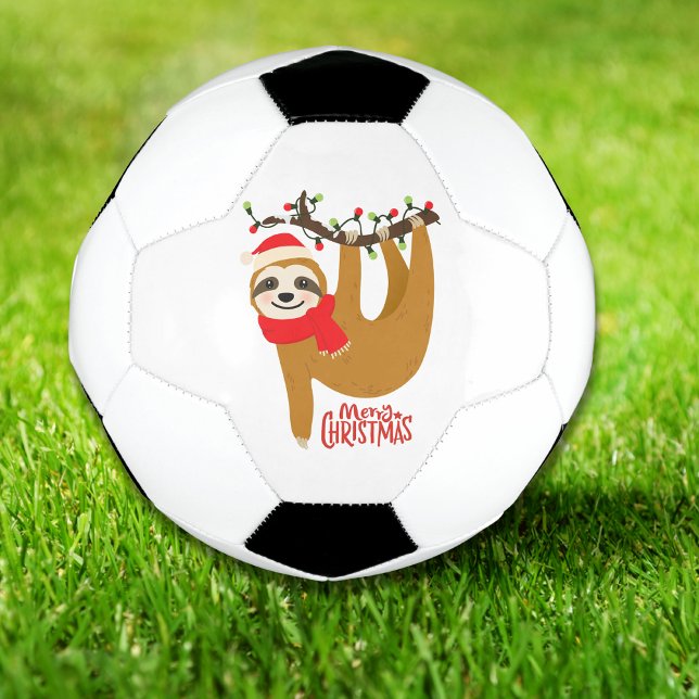Merry Christmas Sloth | Holidays Soccer Ball (Creator Uploaded)