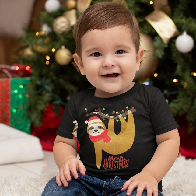 Merry Christmas Sloth | Holidays Toddler T-Shirt (Creator Uploaded)