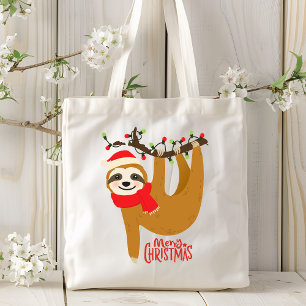 Merry Christmas Sloth   Holidays Tote Bag