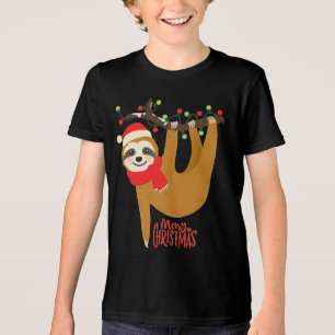 Merry Christmas Sloth Holidays Tri-Blend Shirt