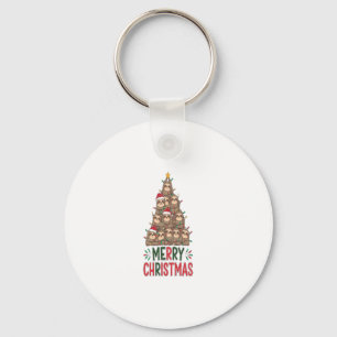 Merry Christmas Sloth Tree Key Ring