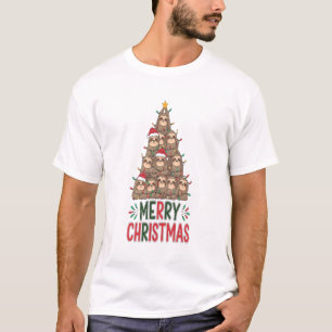 Merry Christmas Sloth Tree T-Shirt