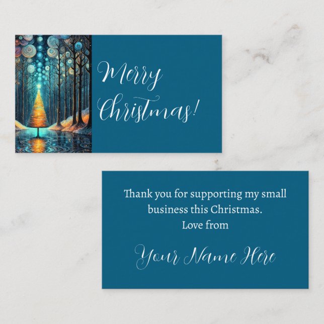 Merry Christmas Small Business Support Thank You Card (Front/Back)