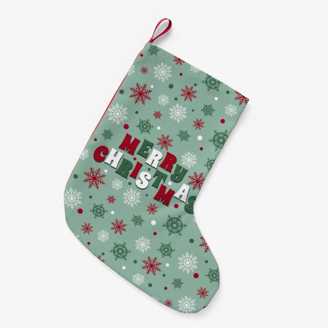 Merry Christmas Small Christmas Stocking (Front (Hanging))