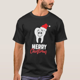 Merry Christmas Smiling Tooth Teeth Dentist T-Shirt
