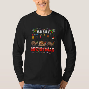 Merry Christmas Snail Xmas Animals Pajama T-Shirt