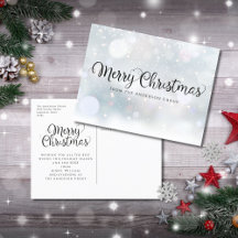 Merry Christmas Snow Corporate Holiday Postcard