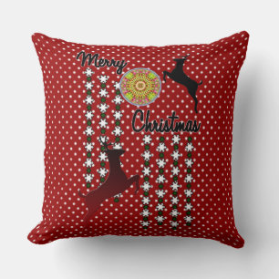 Merry Christmas Snow Deer Cushion