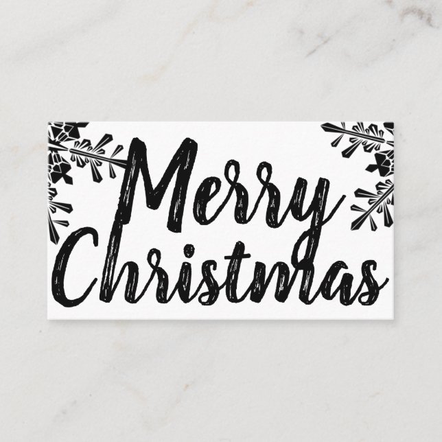 merry christmas snow flake fun business card (Front)