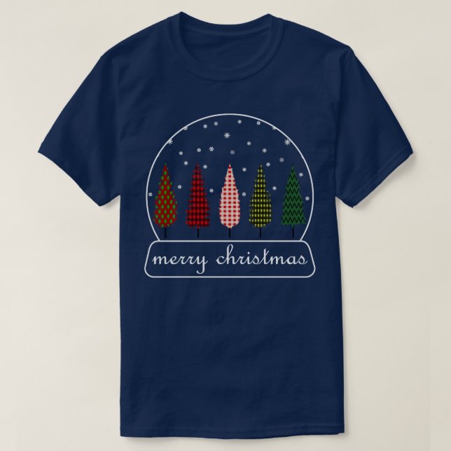 Merry Christmas snow globe design T-Shirt (Design Front)