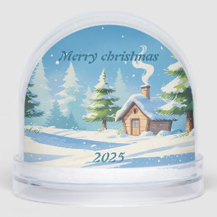 Merry christmas snow globe personalize family