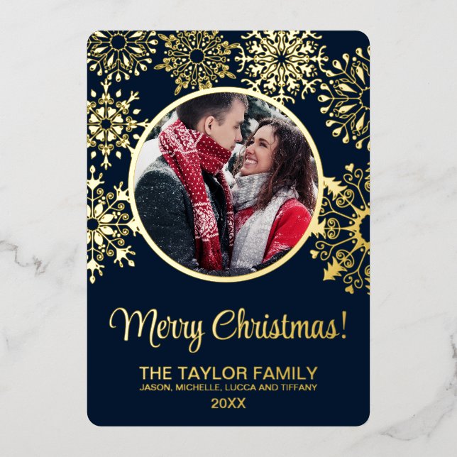 Merry Christmas Snow Insert Photo Family Frame  Fo (Front)