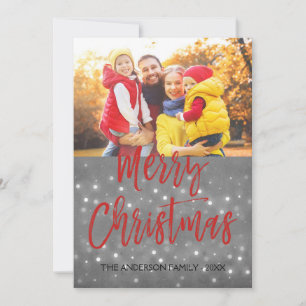 Merry Christmas Snow or Snowflake Photo Card