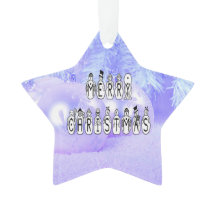 Merry Christmas Snow People Font, Blue Tint Snow