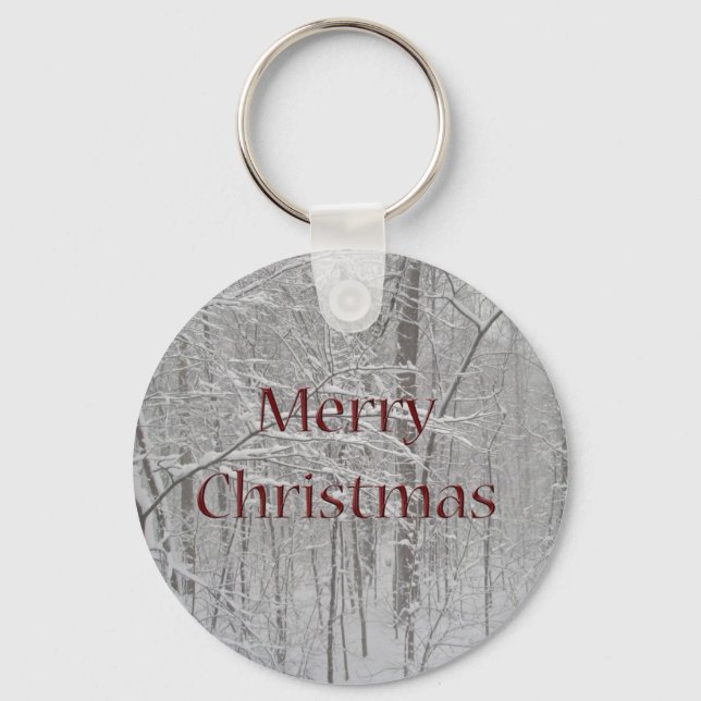 Merry Christmas Snow Storm Coordinating Items Key Ring (Front)