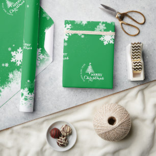 MERRY CHRISTMAS snow wrapping paper
