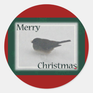 Merry Christmas Snowbird Coordinating Items Classic Round Sticker