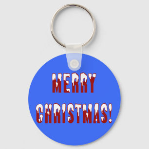 Merry Christmas Snowcap Fonts Key Ring