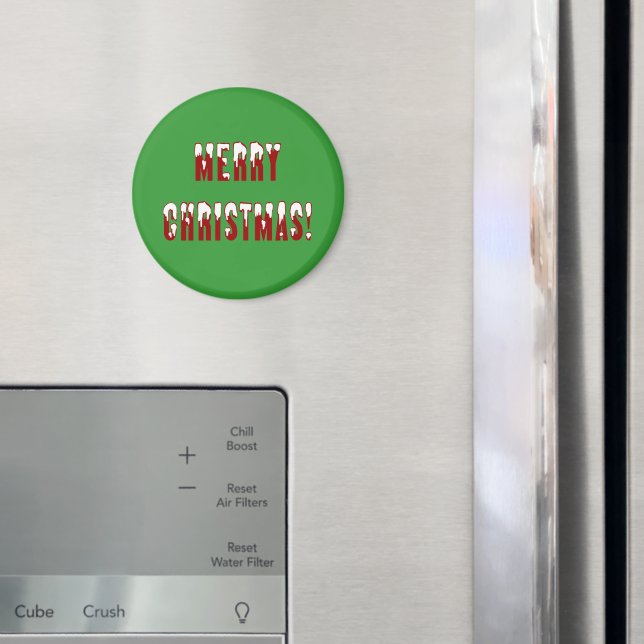 Merry Christmas Snowcap Fonts Magnet (In Situ (Fridge))