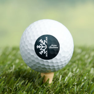 Merry Christmas Snowflake Blue Golf Balls