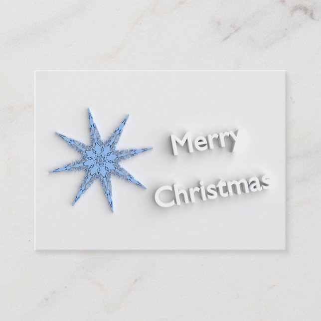 Merry Christmas - Snowflake -  Business Card (Front)
