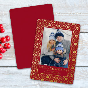 Merry Christmas Snowflake Elegant Red 1 Photo