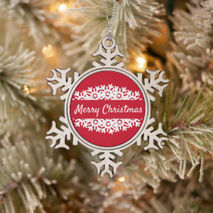Merry Christmas Snowflake Framed Ornament