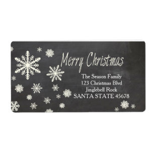 Merry Christmas snowflake Holiday Address Label